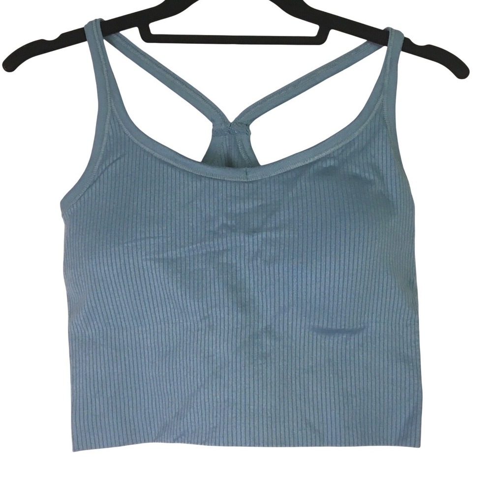 Yogalicious Rib Seamless Lexi & Ashley Duo Bra Size M Blue